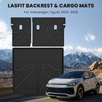 LASFIT Cargo Mat & Seatback Mat for Volkswagen Tiguan 2025-2026, Custom Fit All-Weather TPE Rubber Backrest & Trunk Mats for VW Tiguan Accessories, Waterproof, Easy to Clean, Black