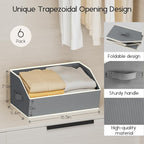 Homsorout Large Closet Organizers and Storage Bins - 6 Pack Trapezoid Storage Baskets for Shelves, Foldable Fabric Baskets wi