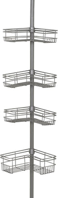 Zenna Home Shower Tension Pole Caddy, Satin Nickel