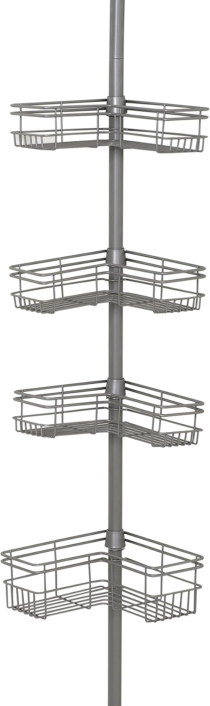 Zenna Home Shower Tension Pole Caddy, Satin Nickel