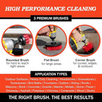 Drillbrush Heavy Duty Stiff Bristle Brush Kit – Power Scrubber Attachment for Concrete, Brick, Siding, Stone, Driveways, Fire