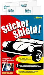 STICKER SHIELD - Windshield Sticker Applicator for Easy Application, Removal and Re-Application from Car to Car - 4 inch x 6 