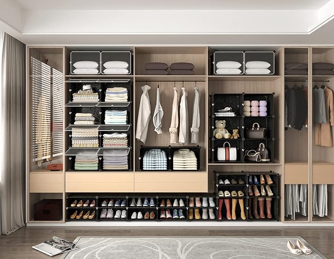 HOMIDEC Shoe Rack, 8 Tier Shoe Storage Cabinet 32 Pair Plastic Shoe Shelves Organizer for Closet Hallway Bedroom Entryway