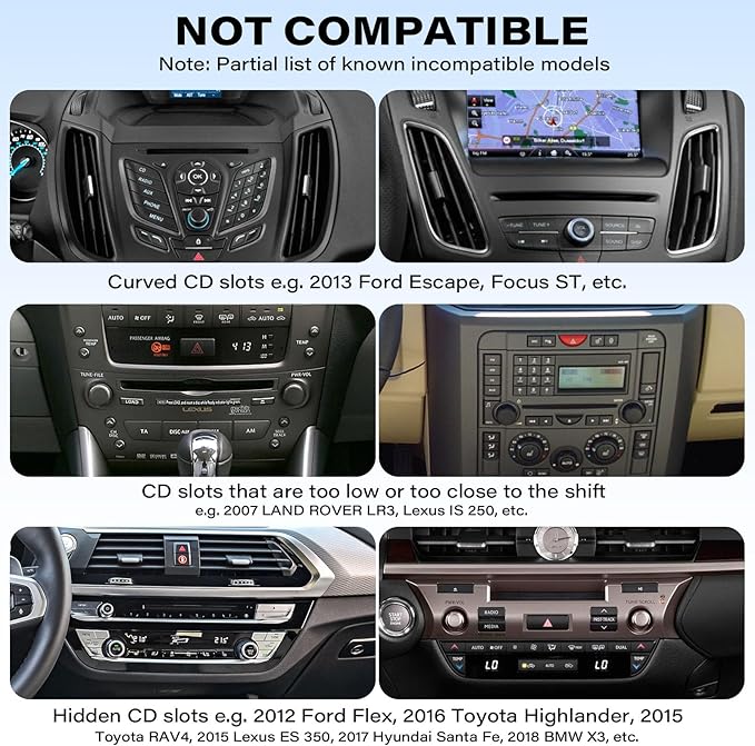 1Zero Easy One-Button Release CD Phone Holder for Car, Universal Air Vent & CD Slot Phone Mount, Thick Cases Friendly Cell Phone Holder for iPhone, Google, Samsung, Moto & Other Smartphones (Clamp)