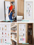 NiHome 35-Pocket Large Capacity Door Cup Organizer Fit for Stanley Tumblers 30oz, 40oz, Door Hanging Water Bottle Storage, Do