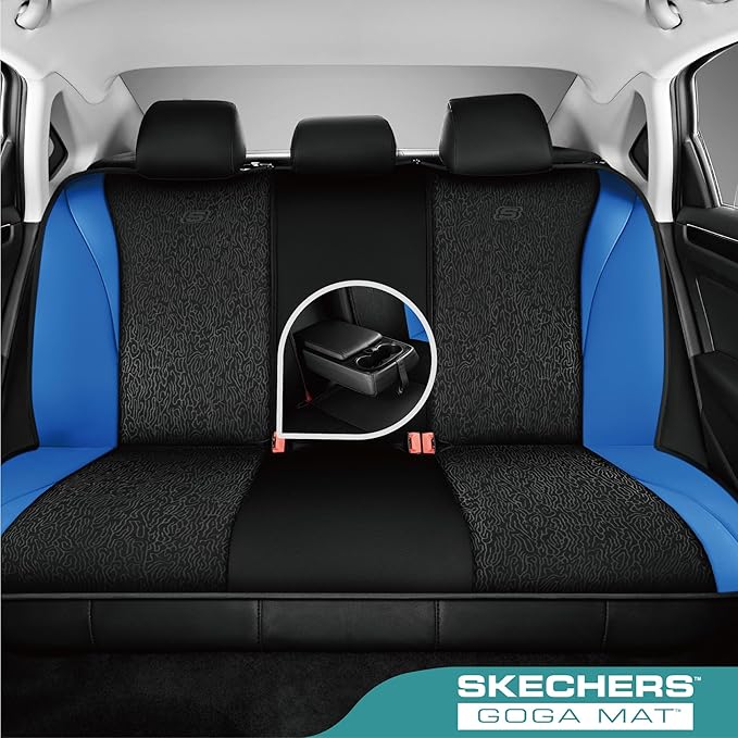 Skechers Car Seat Covers,Leather Seat Covers with GOGA Mat Technology,Waterproof Car Seat Covers Full Sets,Airbag Compatible,