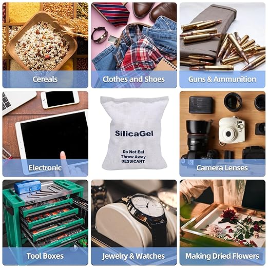 500g Silica Gel Packets,Rechargeable Desiccant Packs, Moisture Absorbers for Moisture Control, Desiccant Dehumidifier for