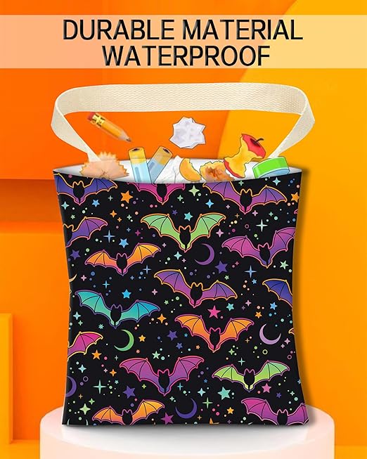Car Trash Can, Durable Hanging Car Trash Garbage Bag, Cute Automotive Garbage Cans Organizer, Cute Neon Bats