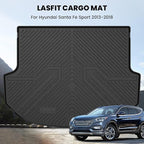 LASFIT Cargo Mat for Hyundai Santa Fe Sport 2018 2017 2016 2015 2014 2013 (Only Fit 5-Passenger), All Weather TPE Custom Fit Car Trunk Mats Cargo Liners Accessoires for Santa Fe Sport 2013-2018, Black