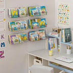 X-cosrack Floating Book Shelves for Wall Kids Bookshelf,Metal Hanging Wall Mounted Shelf for Nursery Toddler, Kids Room, Clas