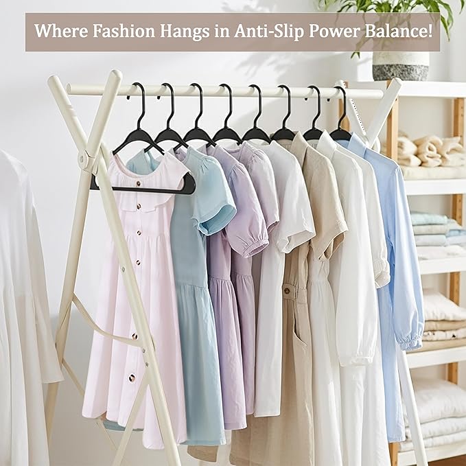 Utopia Home Plastic Hangers 50 Pack, Space-Saving Clothes Hangers with Non-Slip Shoulder Grooves for Strappy Clothes, Ideal f