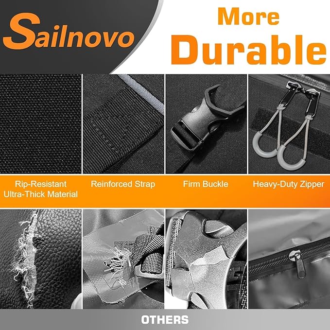 Sailnovo Car Rooftop Cargo Carrier Bag Waterproof 20 Cubic Feet for Top of Vehicle with/Without Roof Rack Car Top Carrier with 6 Door Hooks, Reinforced Straps & Storage Bag 1000D