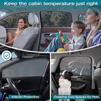 ZATOOTO Car Window Shades for Side Window Sun Shade for Car Window Magnetic Mesh Car Window Screen for Easy Installation Breathable UV Protection Universal for Most Car Perfect for Camping Travel Nap