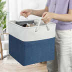 13x13 Storage Cube Bins 4Pack,Collapsible Cube Storage Organizer for Closet, Fabric Storage Box w/ Rope Handles, Foldable Sto