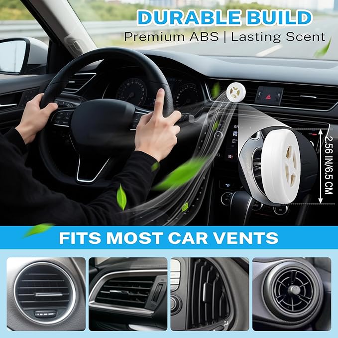 Car Fragrance Holder Compatible with Bath & Body Works Refills (Not Included), Air Freshener Vent Clip or Visor Clip, Refilla