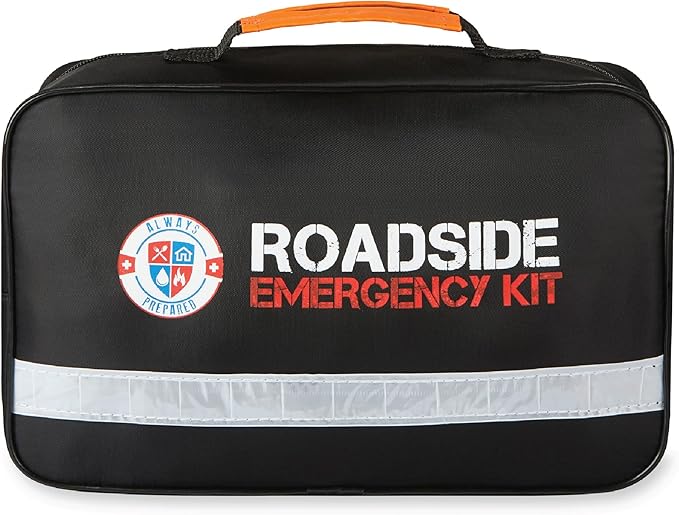 Always Prepared Premium Roadside Emergency Kit for Car - Car Safety Kit, Tools, First Aid, Visibility Gear & More - Perfect R