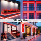 iNextStation 12V Red LED Strip Lights 16.4FT, Flexible Silicone Neon Rope Light with Power Adapter, Waterproof, Cuttable, Dimmable & Linkable, LED Lights Strip for Bedroom, Cabinet, Kitchen(with Plug)