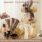 shuang qing Rotating Makeup Organizer for Vanity, High-Capacity Skincare Clear Make Up Storage Perfume Organizers Cosmetic Dr