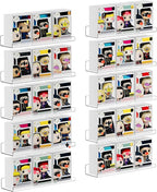 upsimples 10 Pack Acrylic Shelves Wall Organizer and Storage, 15" Display Shelf for Figure, Toy Cars, Perfume, Kids Bookshelf