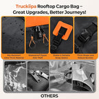 Truckiipa Car Rooftop Cargo Carrier Bag, 20 Cubic Feet Waterproof Roof Cargo Carrier Bag, Soft Shell Car Top Cargo Box for All Vehicles with/Without Racks, Anti-Slip Mat, Door Hooks, Luggage Lock