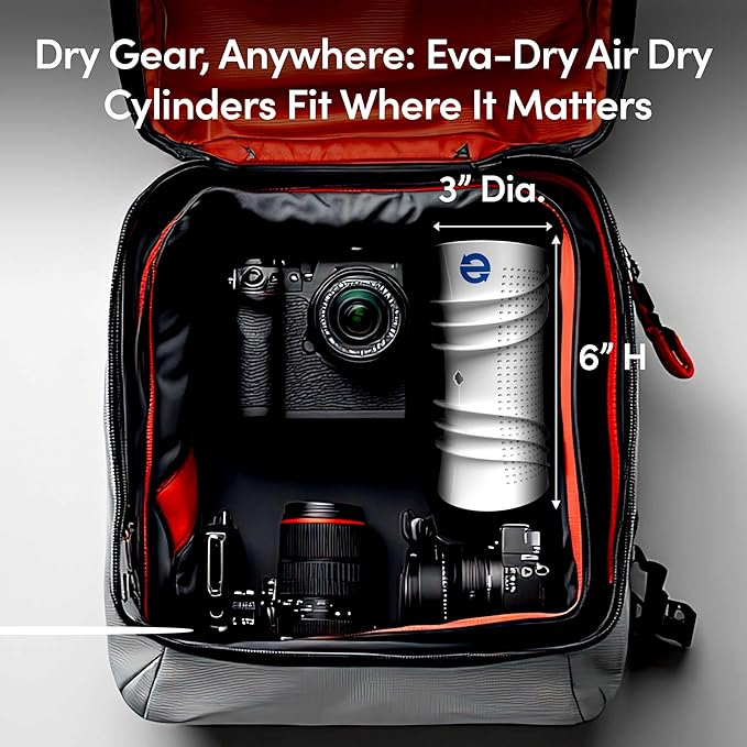 Eva-Dry EDV-365 Air-Dry System - Renewable Dehumidifier with Dual Cylinders, Rapid 2-Hour Renewal, and Color-Changing
