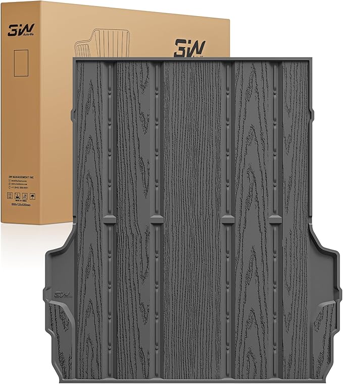3W Truck Bed Mat Compatible with Chevrolet Chevy Colorado/GMC Canyon 2026 2025 2024 2023 5FT Car Accessories, All Weather TPE Pickup Car Bed Floor Liner Truck Bed Liner Cargo Trunk Accessories