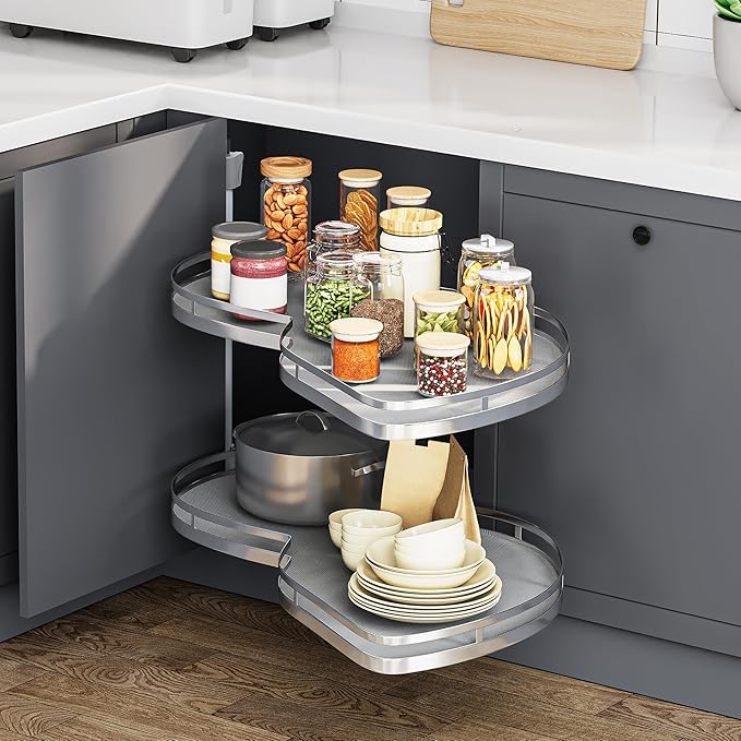 YITAHOME Blind Corner Cabinet Pull Out Organizer, Right Swing Soft-Close Swing-Out Cabinet Organizer with Adjustable Height, 