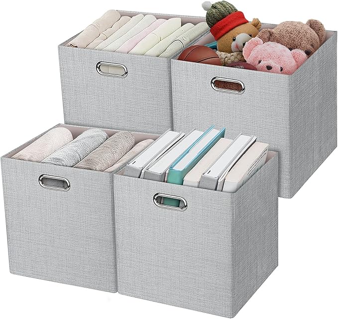 Posprica 11 Inch Cube Storage Bins for Organization, Fabric Storage Cubes Closet Storage Bins for Cube Organizer, Thick and H