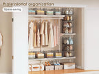 Capacity Upgrade Edition Deeper 4'' 5 Tier Foldable Hanging Closet Organizer and Storage，Wire Cabinet Shelves and Rack with 5
