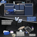 UYYE Trunk Hanging Organizer, Backseat Storage Bag, Collapsible Car Interior Accessories with 4 Pockets & 2 Mesh Pouches for