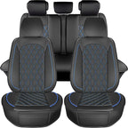 LINGVIDO Car Seat Covers Full Set (5 Seats) - Premium Perforated Nappa Leather, Waterproof Shield, Omni-Adapt Fit SUVs Sedans