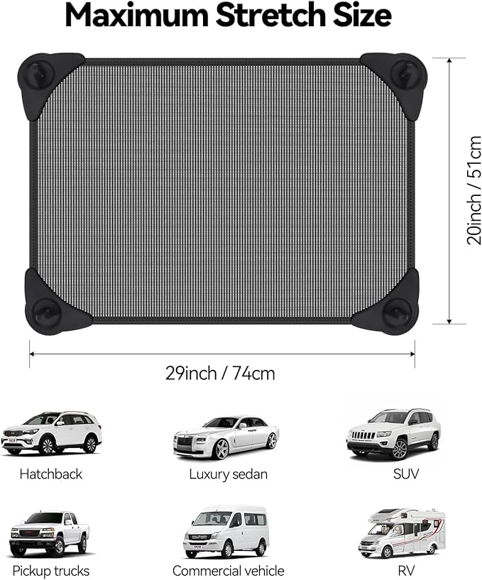 Car Window Shades，2 Pack Car Window Shade for Baby,Side Window Sun Shades Protect Child, Pets from Sun Glare and UV Rayse (29"x20")
