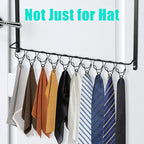 SelfTek Large Size Over the Door Hat Rack, Hat Storage Organizer for Baseball Caps for Closet & Door, Wall Mounted Hat Holder