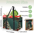 Reusable Grocery Bags Heavy Duty Shopping Bags Foldable Large Tote Bags with Long Handles & Hard Bottom