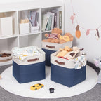 HNZIGE Baskets Fabric Storage Cubes Bins Baskets(3 Pack) Storage Baskets Cube for Shelf, Large Collapsible Organizer Closet B