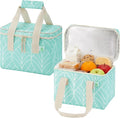 VENO 2 Pack Insulated Lunch Bag Cooler Lunch Box Reusable Grocery Shopping Tote Bag, Durable Handles, Double Zippers, Lid, Collapsible (Evergreen, 2 Pack)