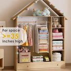 Honkazita 3-Tier Foldable Closet Hanging Organizer, Free-Standing | Hanging Closet Shelves for Wardrobe Laundry Room, Plastic