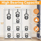 DivaDee Portable Wardrobe Closet with Cover – Freestanding Clothes Organizer with 8 Storage Shelves & Dual Hanging Rods – Spa