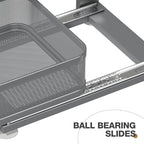 2 Pack 18.5IN-Depth Under Sink Organizer With Next-Gen Ball-Bearing Slides,2-Tier Precision Mesh Pull Out Cabinet Storage for