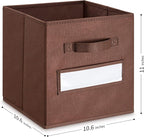 artsdi 11 Inch Storage Cube,Storage bin,cube storage (Set of 10) Foldable Fabric Cube Storage Bins with 10 Labels Window Card