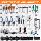 INCLY 220PCS Extra Thick 1/4" Pegboard Accessories Organizer Kit, Heavy Duty Black Pegboard Hooks with Bins and Peg Lock, Peg