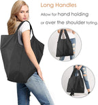 BeeGreen Black Reusable Grocery Bags Wholesale Dark Reusable Kitchen Bags Bulk Foldable-Machine Washable with Zipper Storage Pouch 50 Packs