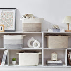 OIASKET Storage Baskets for Organizing, Woven Baskets for Shelves, Rectangle Decorative Organizer for Storage Clothes, Toy, B