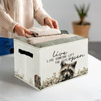 Rustic Raccoon Storage Bins & Boxes with Handles, Farmhouse Raccoon Foldable Basket for Organizing, Live Like Someone Left th