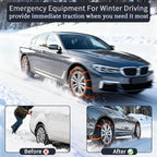 Universal Anti-Skid Snow Tire Chains for Cars SUV Trucks - Adjustable 14-19 Inch Emergency Winter Traction Tire Chains, Easy 