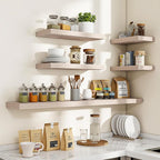 16 Inch Floating Shelves, 3D Textured Wood Grain, 16"x9.25"x1.5" Inch Deep Floating Shelves for Wall, Wooden Shelves for Bath