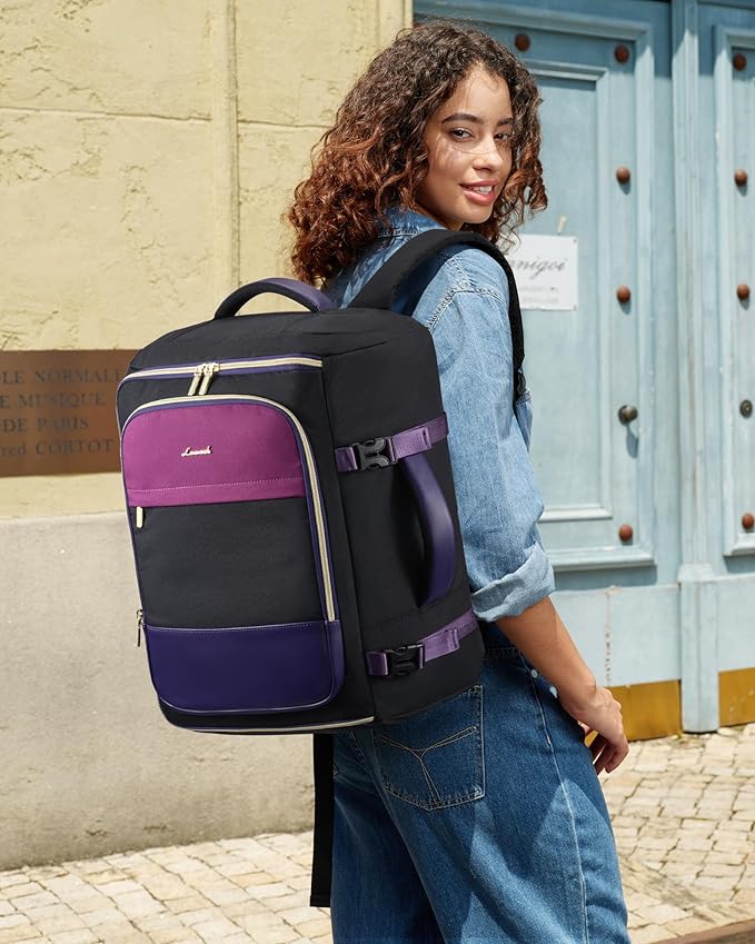 LOVEVOOK 40L Travel Backpack Carry on Flight Approved, Personal Item Bag with 3 Packing Cubes, Travel Backpack for Women Fits