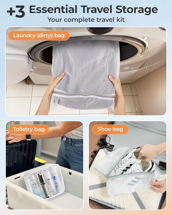 BAGSMART Vacuum Storage Bags with Portable Pump, Travel Space Saver Bags for Clothes, Heavy Duty Compression Bags for Storage