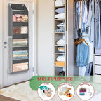 Ofiray-home Over Door Wrapping Paper Organizer Storage with 5 Removable Drawers & 2 Large Side Pockets for Gift Wrap Rolls Wr