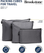 Brookstone Packing Cubes - 6 Piece Compression Packing Cubes for Travel Essentials - Luggage Sets Cube Storage Organizer Bags